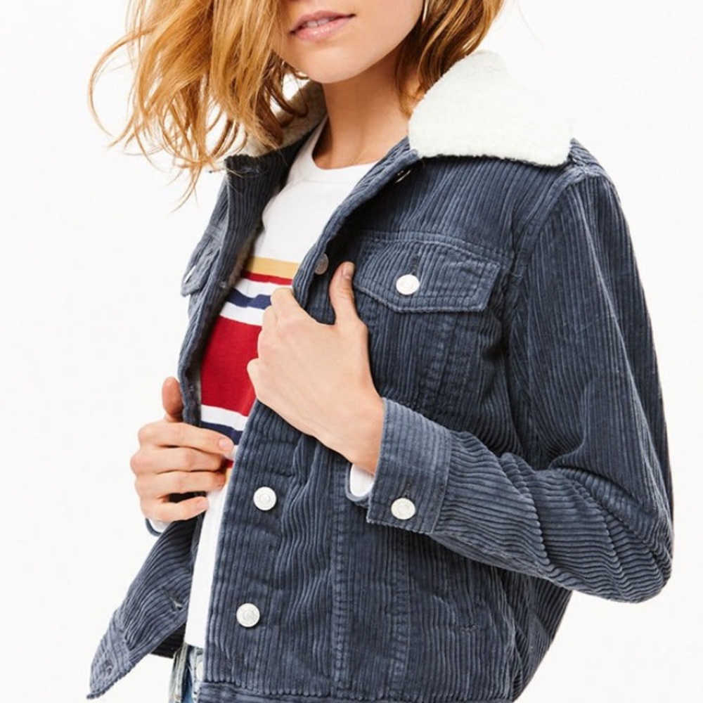 Sherpa corduroy navy jacket